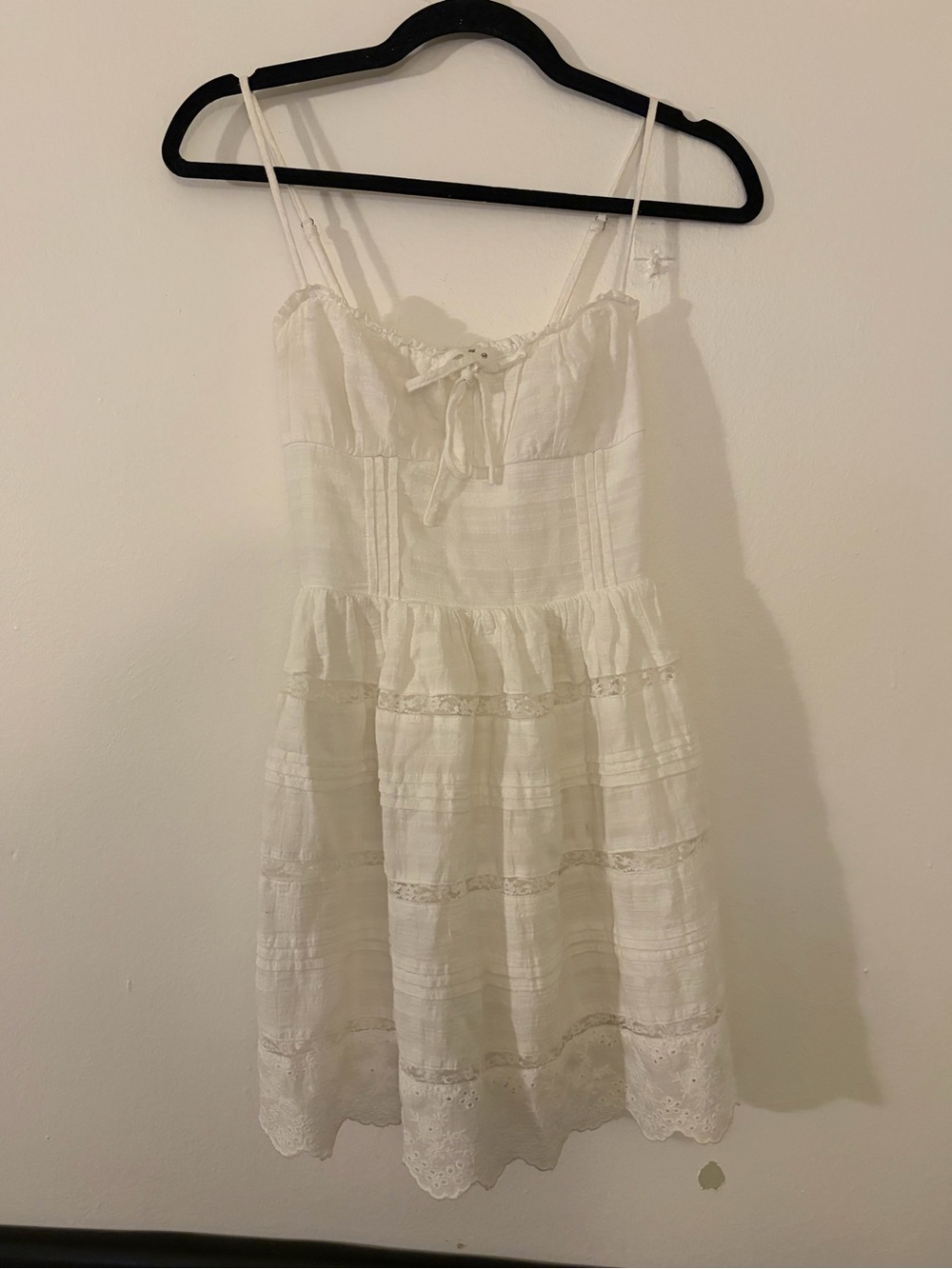 Altar'd State White Smocked Elastic Waist Top